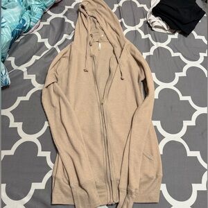 Women's Tan Zip-Up Hoodie